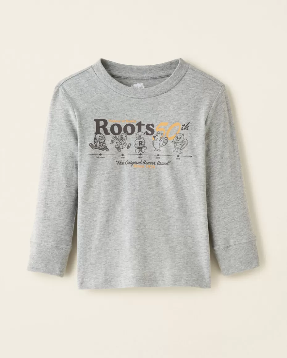 Cheap Roots Toddler 50 Years Of Buddy T-Shirt GREY MIX