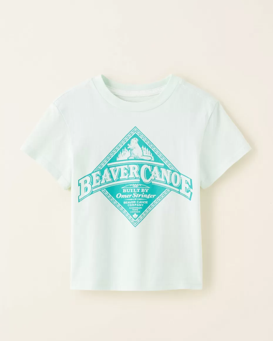 Outlet Roots Toddler Beaver Canoe Relaxed T-Shirt TURQUOISE MIST