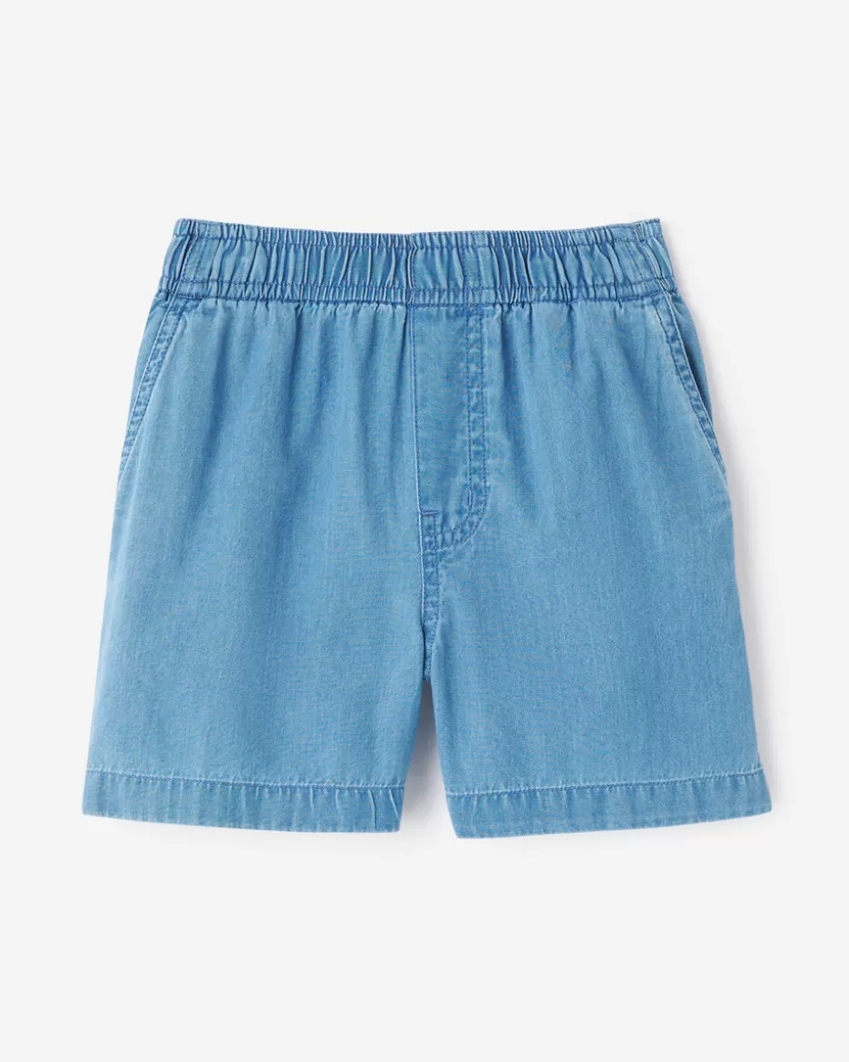 Discount Roots Toddler Chambray Camp Short WASHED INDIGO