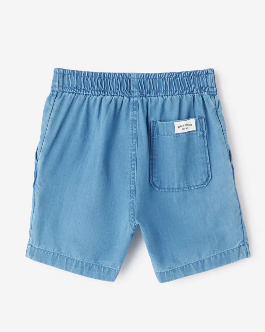 Discount Roots Toddler Chambray Camp Short WASHED INDIGO