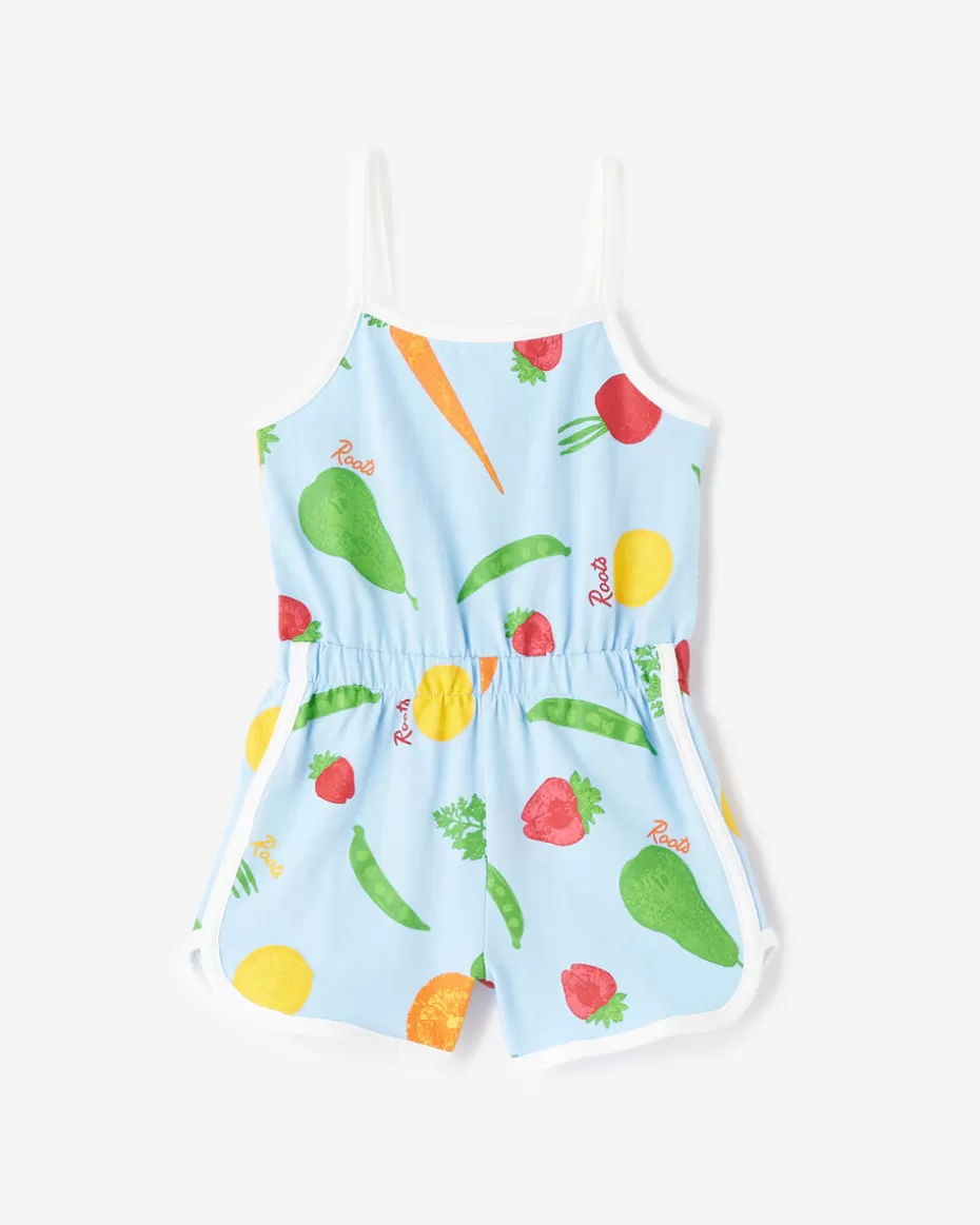 Cheap Roots Toddler Girls Garden Print Romper CLEAR SKY BLUE