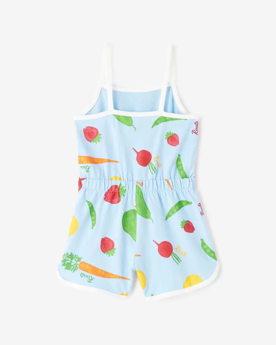 Cheap Roots Toddler Girls Garden Print Romper CLEAR SKY BLUE