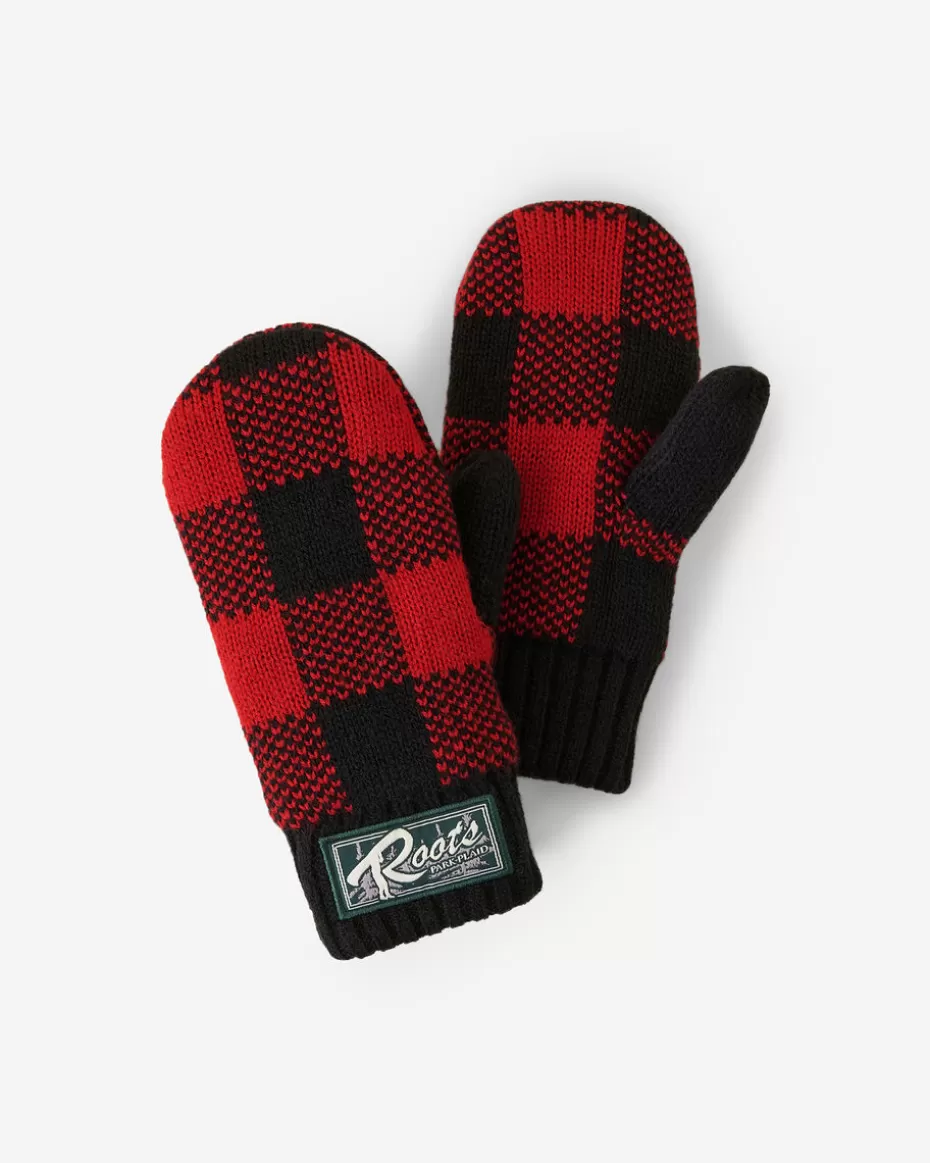 Online Roots Toddler Park Plaid Mitten