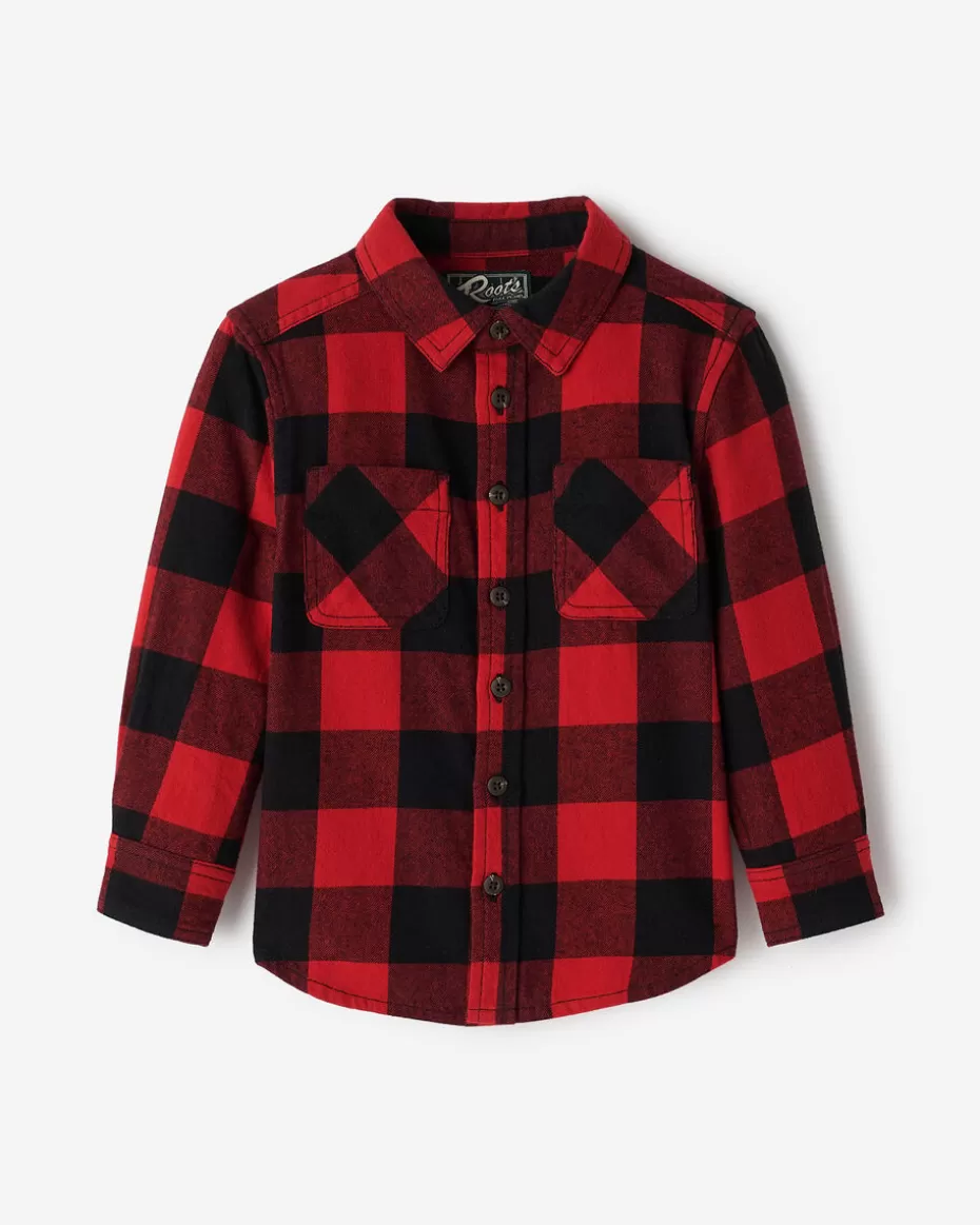 New Roots Toddler Park Plaid Shirt CABIN RED