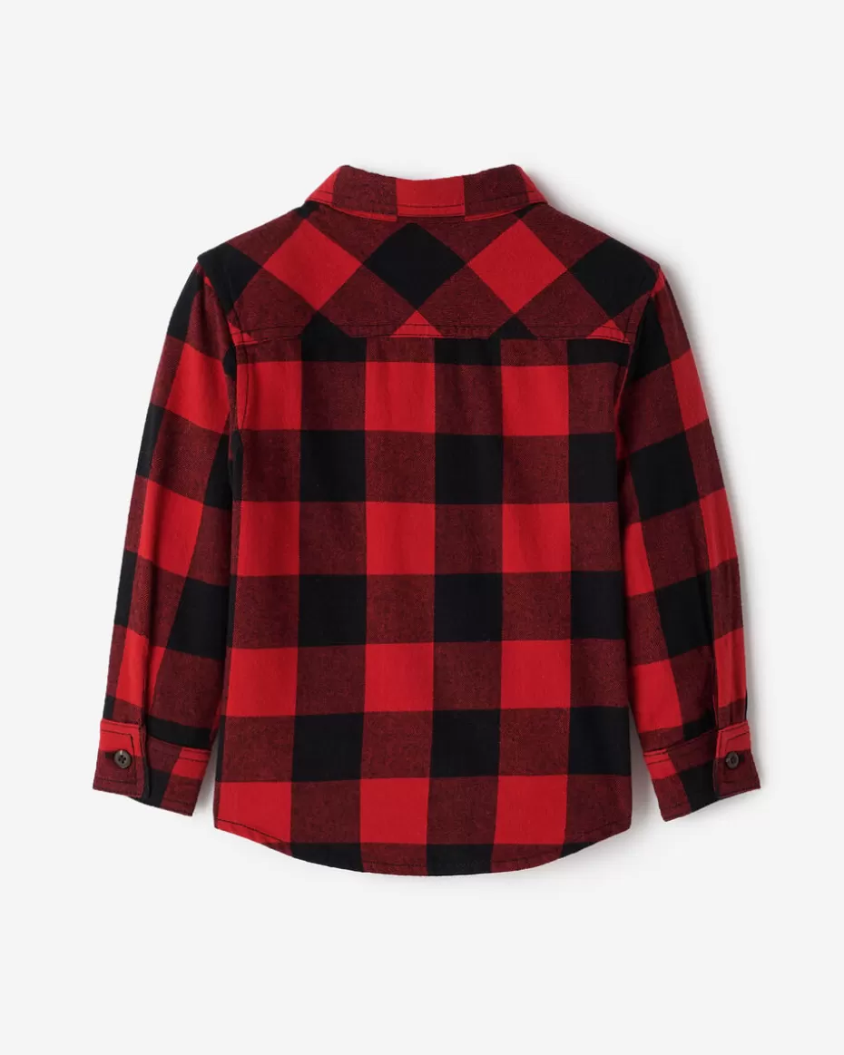 New Roots Toddler Park Plaid Shirt CABIN RED