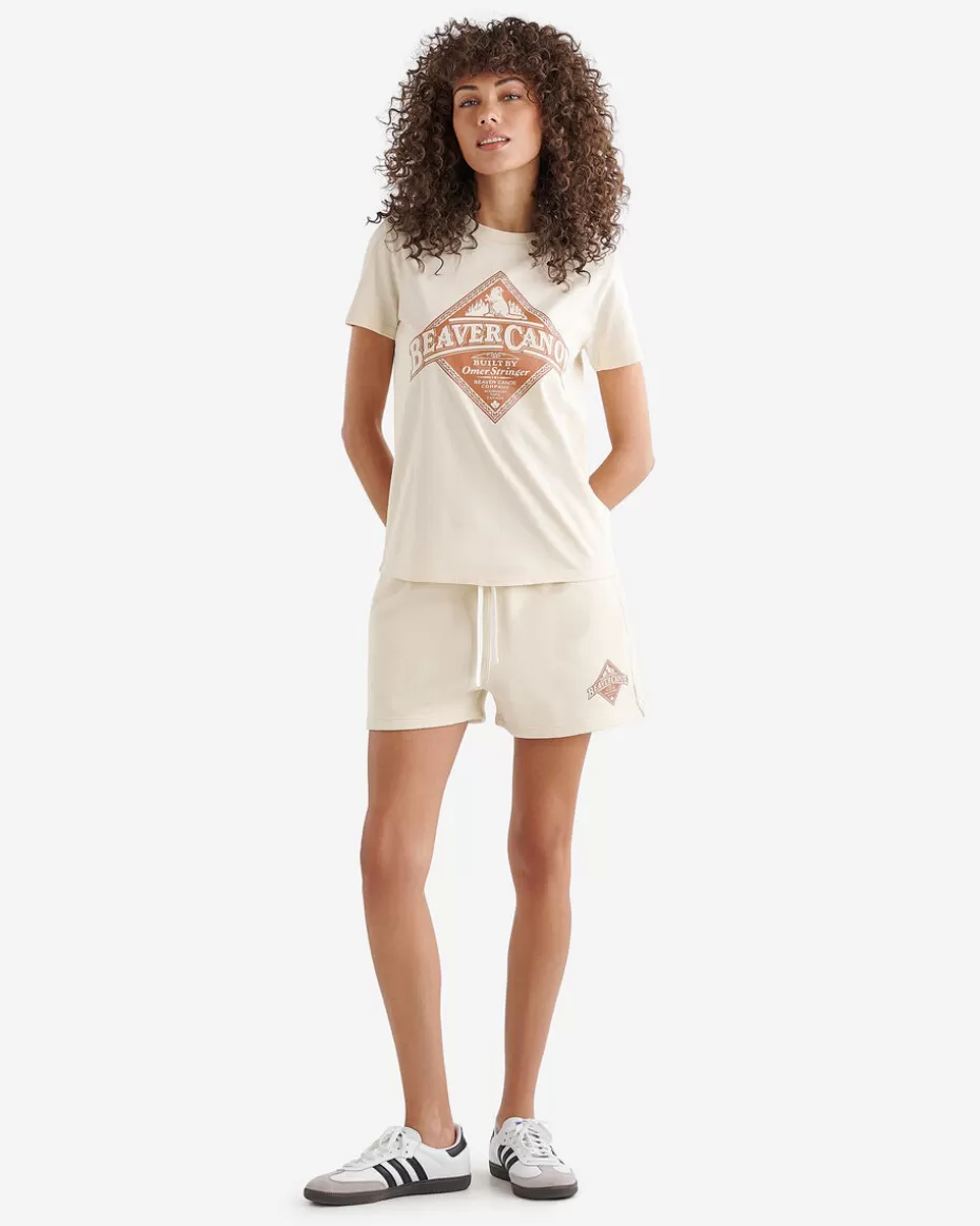 Store Roots Womens Beaver Canoe T-shirt ALMOND MILK