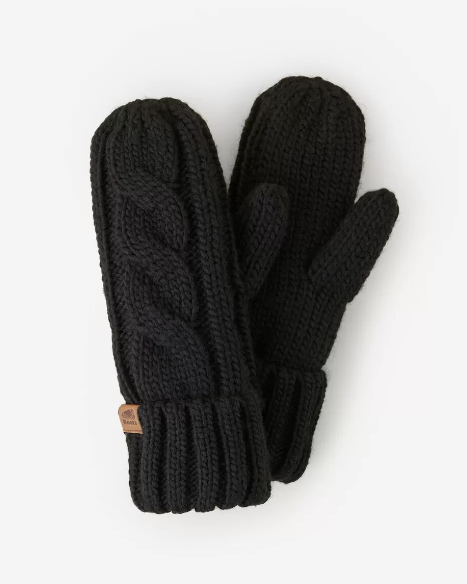 Fashion Roots Womens Olivia Cable Mitten BLACK