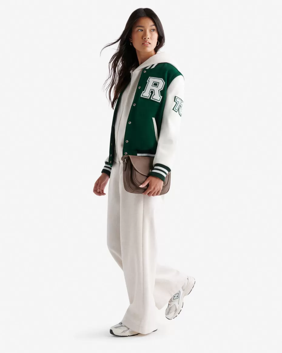 Cheap Roots Womens Vintage Varsity Jacket PARK GREEN