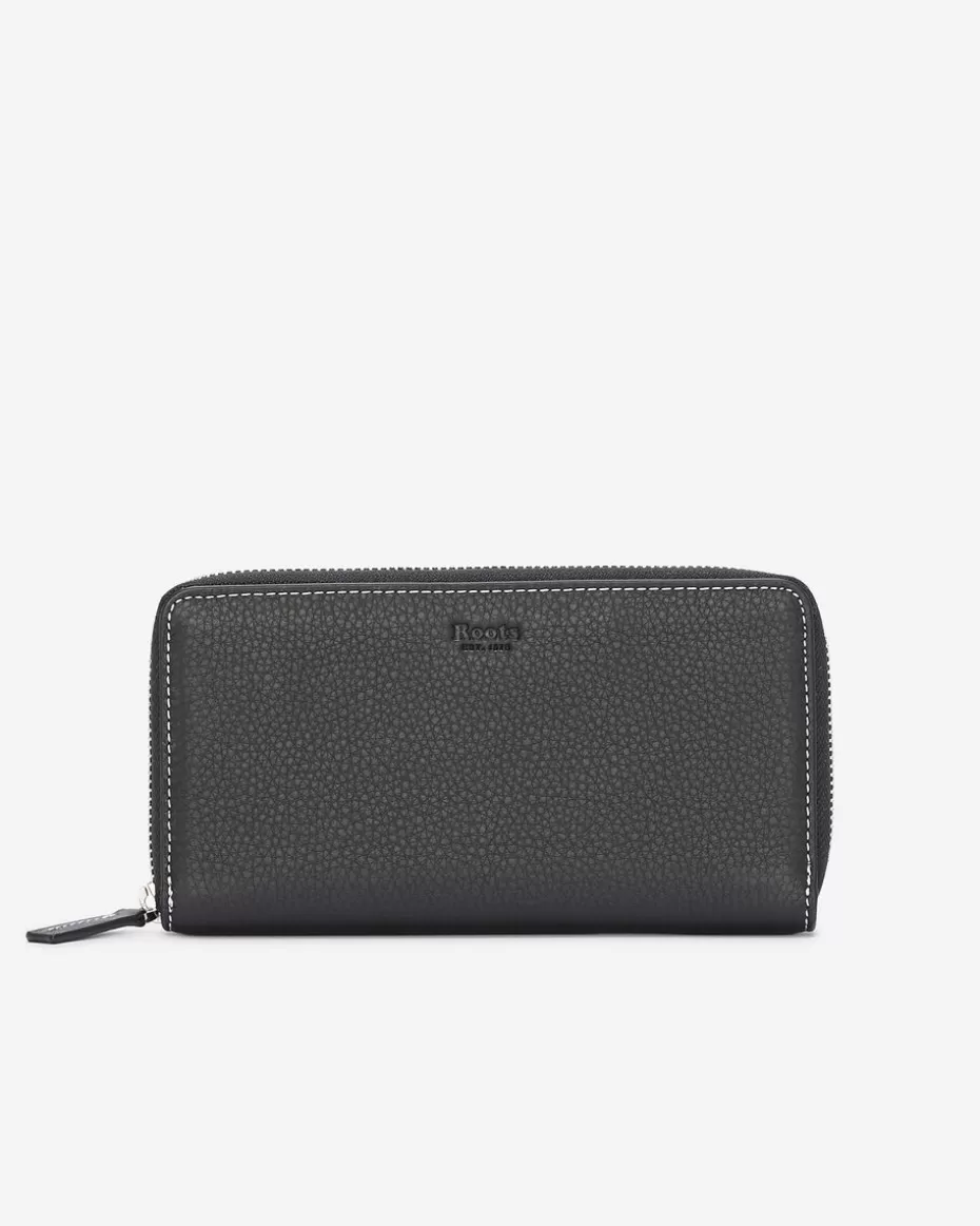 Shop Roots Zip Around Clutch Prince BLACK